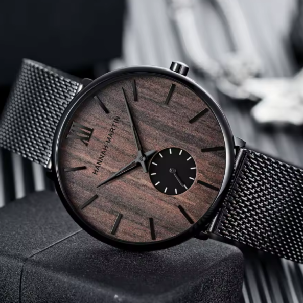 Montre-Bracelet Hannah Martin en Acier Inoxydable pour Homme