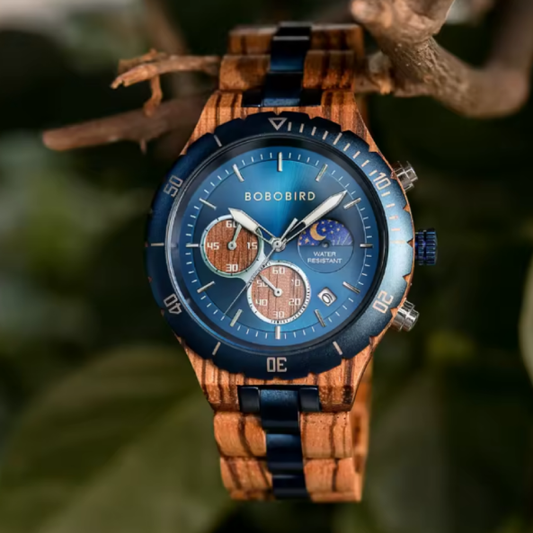 Montre-Bracelet BOBO BIRD en Bois et Acier Inoxydable pour Homme