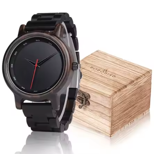 Montre BOBO BIRD en Bois d'Ébène pour Hommes et Femmes